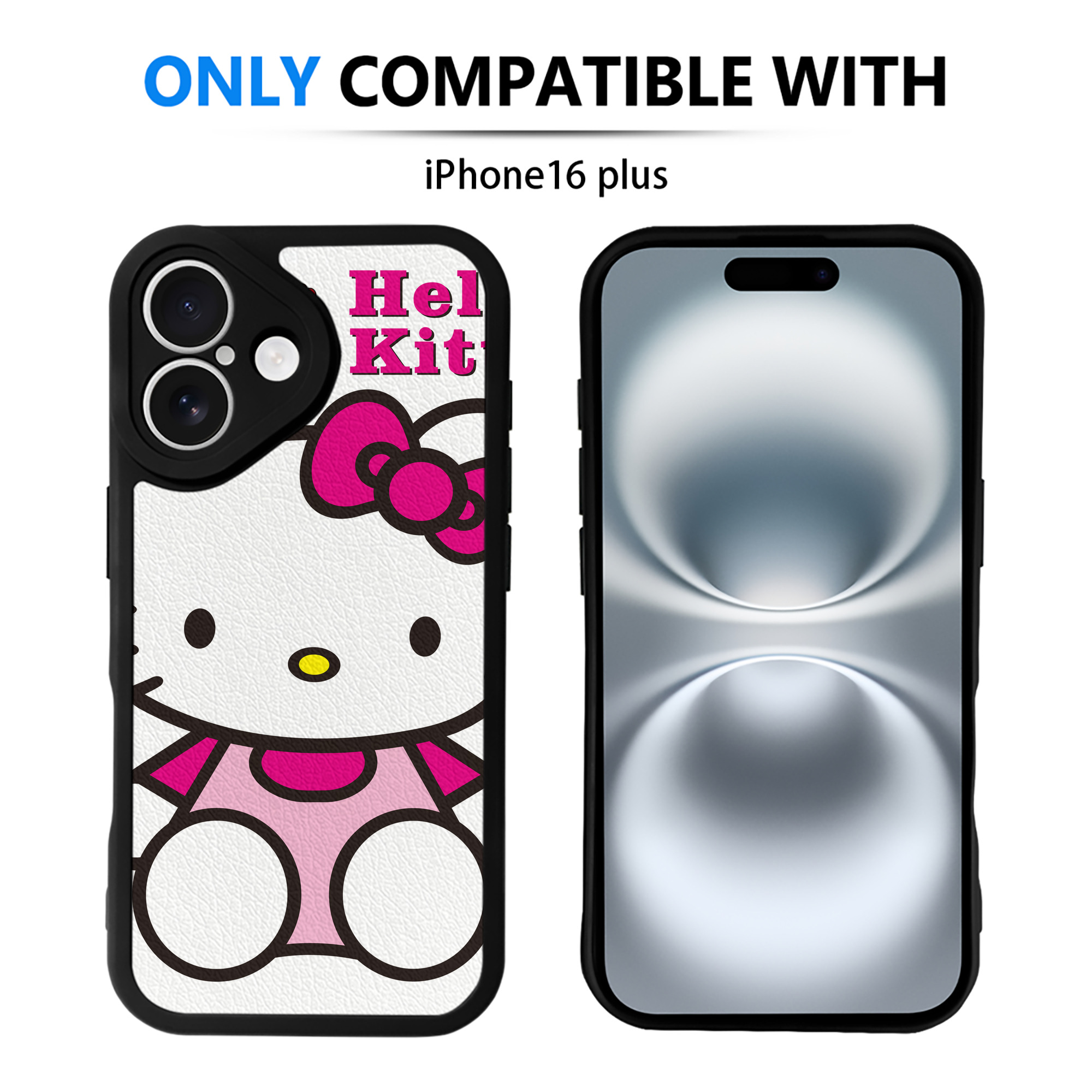（画像用） Hello Kitty ハローキティ 【iPhone 16シリーズ対応】シリコンスマホケース（レザー調） 材質：シリコン